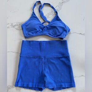 OFFLINE By Aerie Sports Bra (light support) & Ribbed Bike Short set
